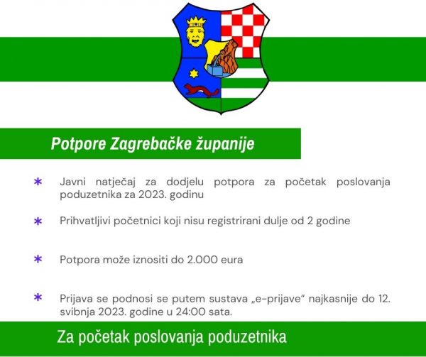 Potpore Zagrebačke županije