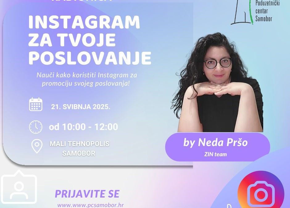NAJAVA RADIONICE Instagram za tvoje poslovanje