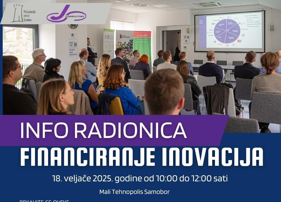 NAJAVA INFORMATIVNE RADIONICE: FINANCIRANJE INOVACIJA ZA NOVOOSNOVANE MSP-ove