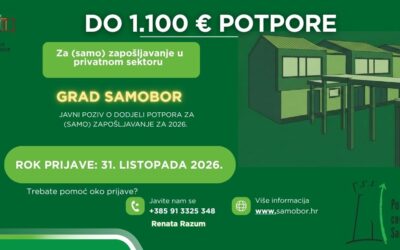 Grad Samobor: otvorene potpore za (samo)zapošljavanje u 2026.
