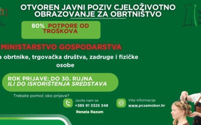 Otvoren javni poziv za Program „Cjeloživotno obrazovanje za obrtništvo“ za 2026. godinu