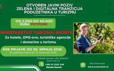 [BESPOVRATNE POTPORE] Otvoren Javni poziv za zelenu i digitalnu tranziciju poduzetnika u turizmu